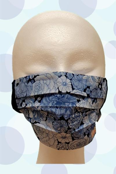 Maske VB1 blau Blumen